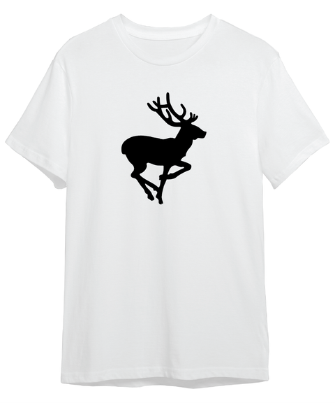 white t-shirt deer
