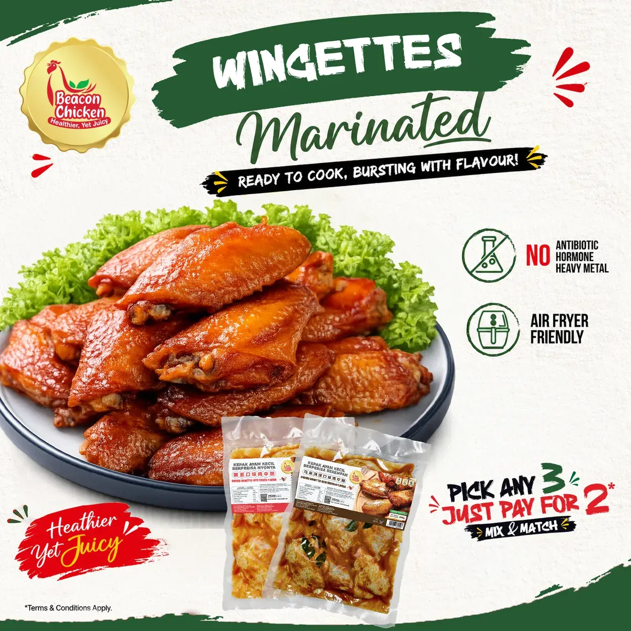 Marinated wingnette promo copy