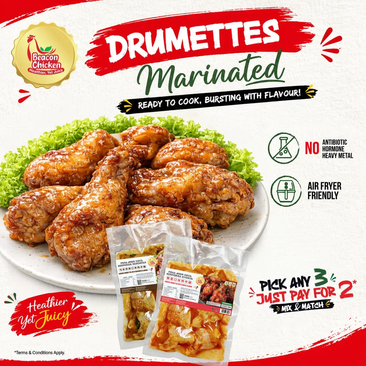 Marinated Drumettes promo copy