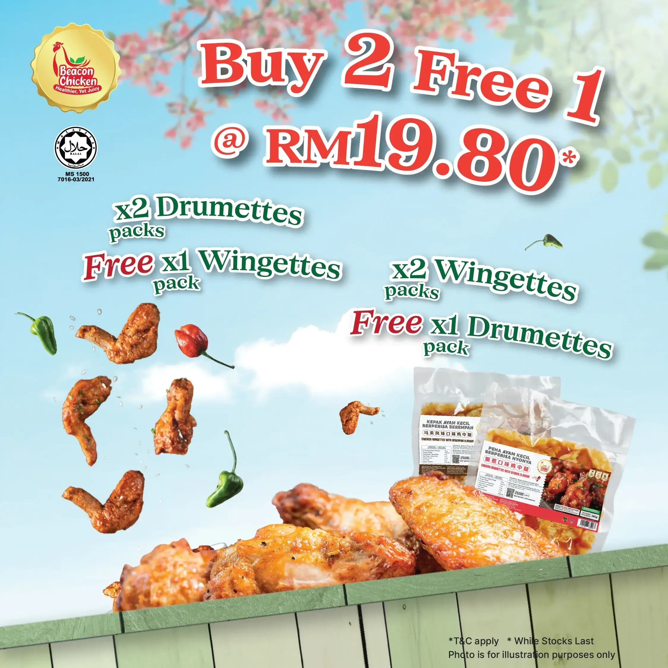 Mix & Match marinated wingette or drumette w_t SC