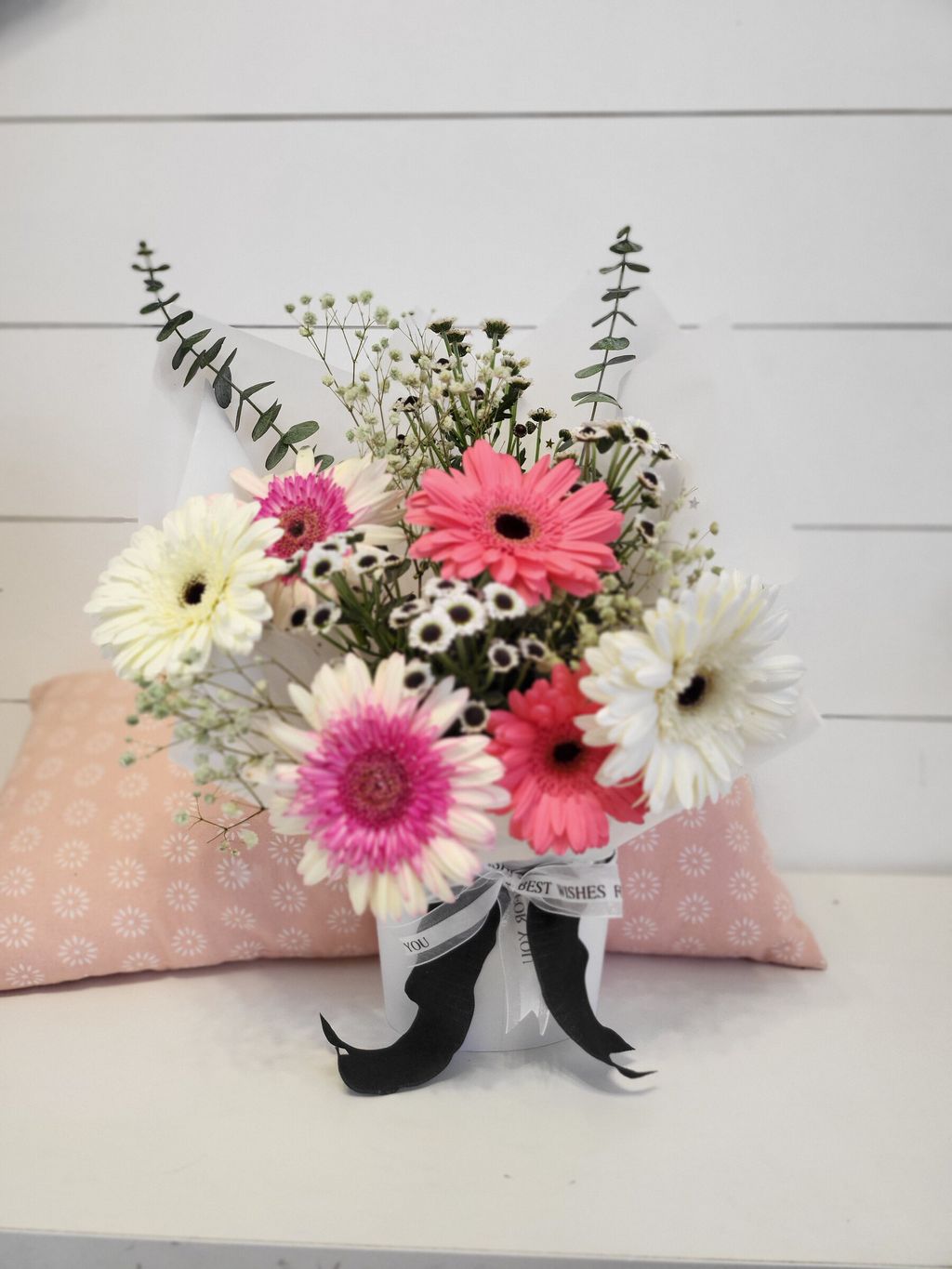 Pink gerbera, White Gerbera, Pink with White Gerbera Bouquets