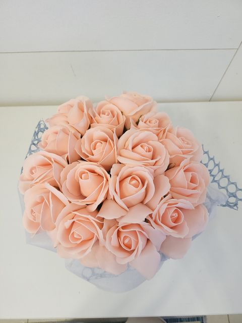 Vintage Champagne Peach & Pink Brides Bouquet