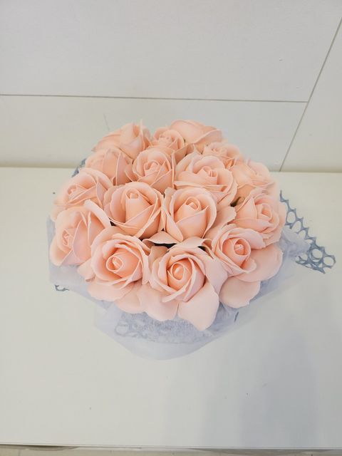 Vintage Champagne Peach & Pink Brides Bouquet
