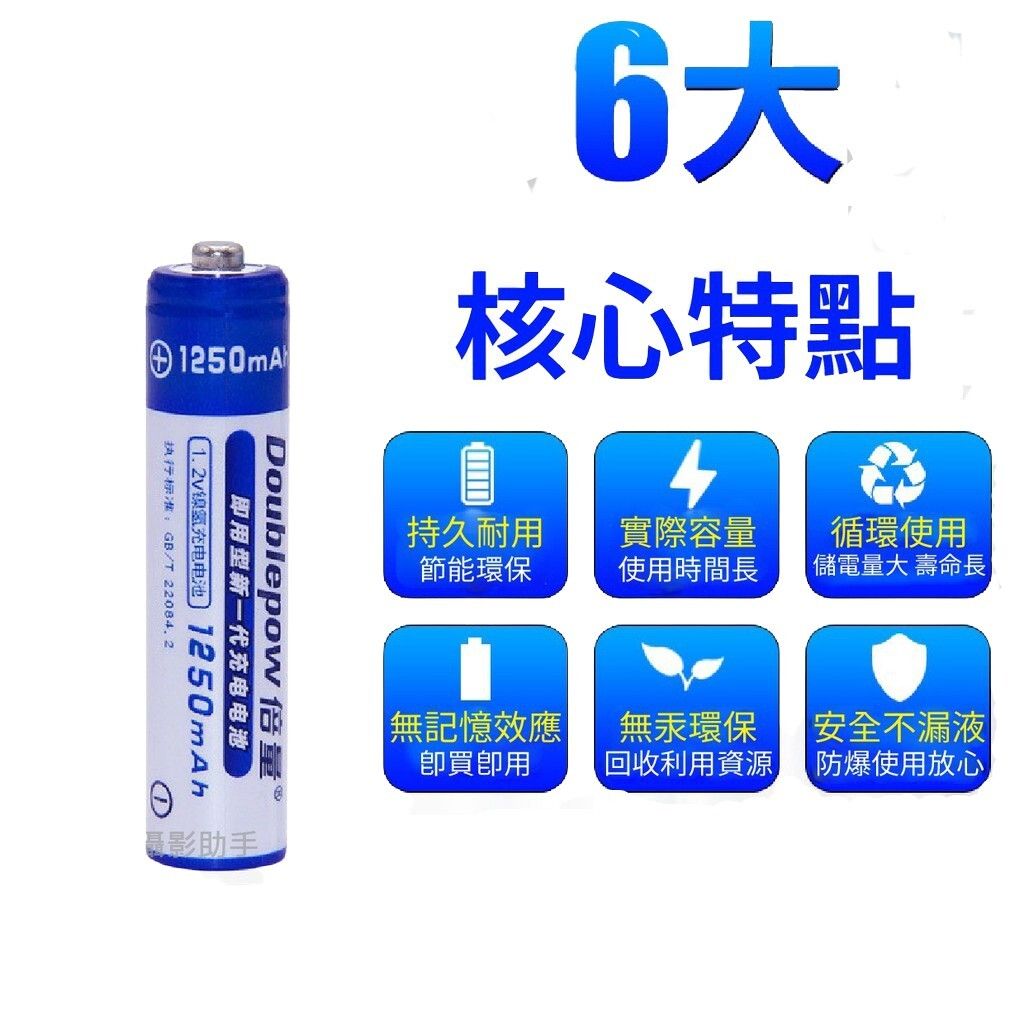 4號充電電池 低自放充電電池 AAA／4號 1250MAH 快充循環充電電池 四號電池 充電電池 環保電池