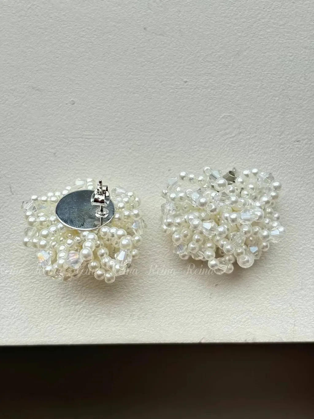 珍珠花蕊耳環1