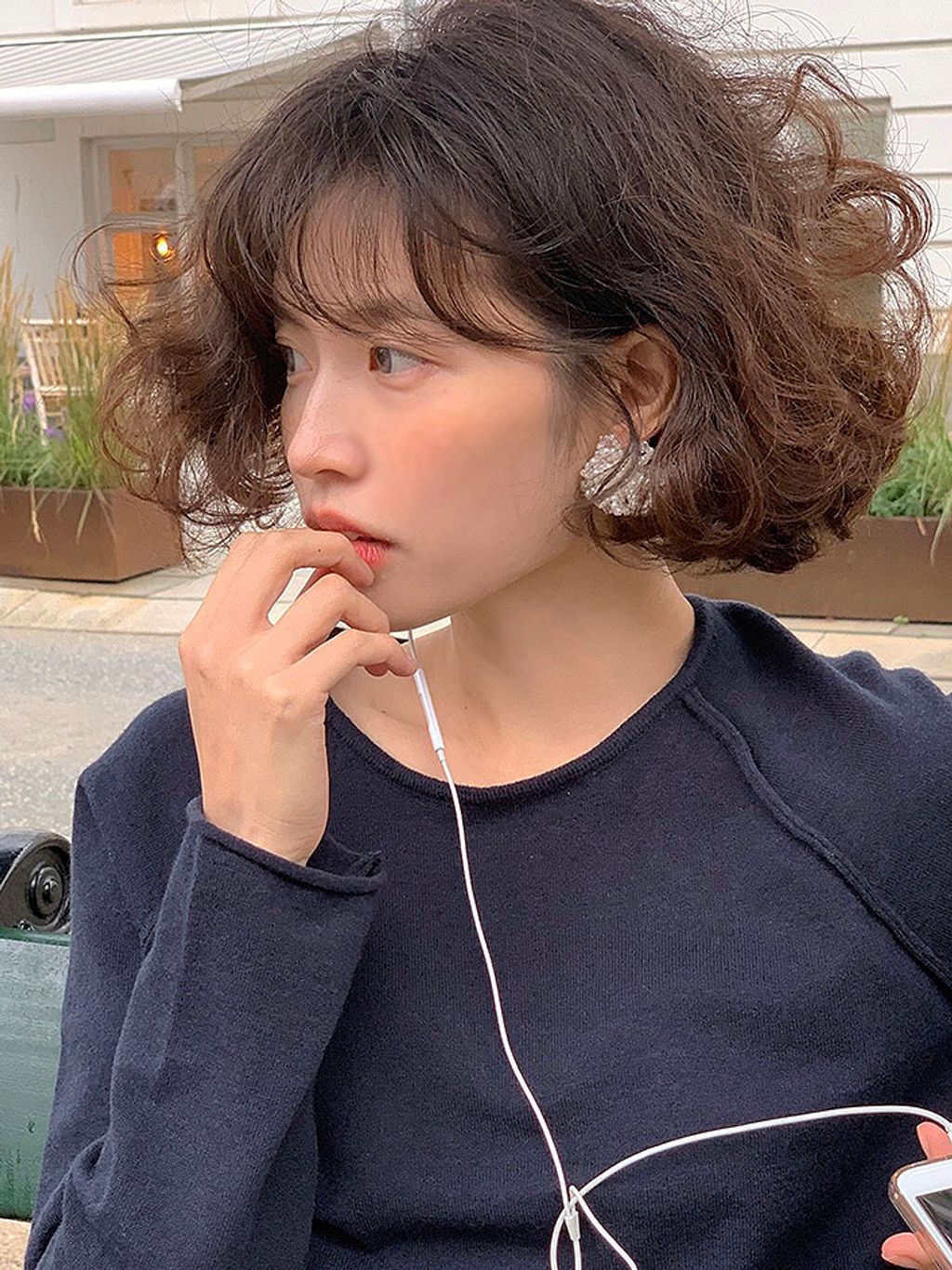 珍珠花蕊耳環9