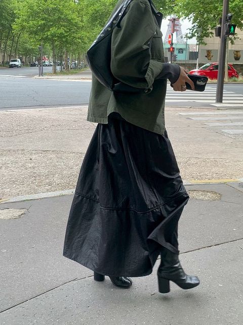 皮革長裙8