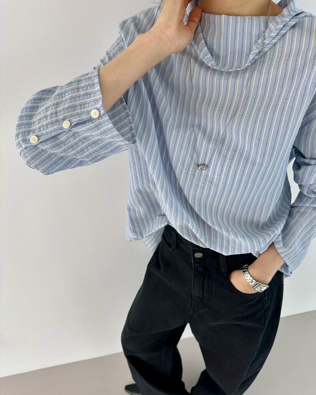 雙面穿直紋襯衫8