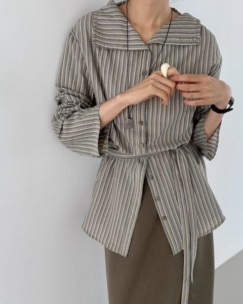 雙面穿直紋襯衫6
