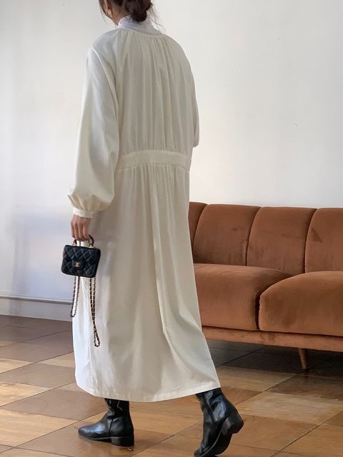 抓皺長洋裝12