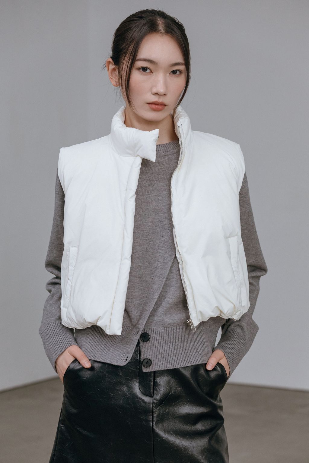 斜邊針織上衣11