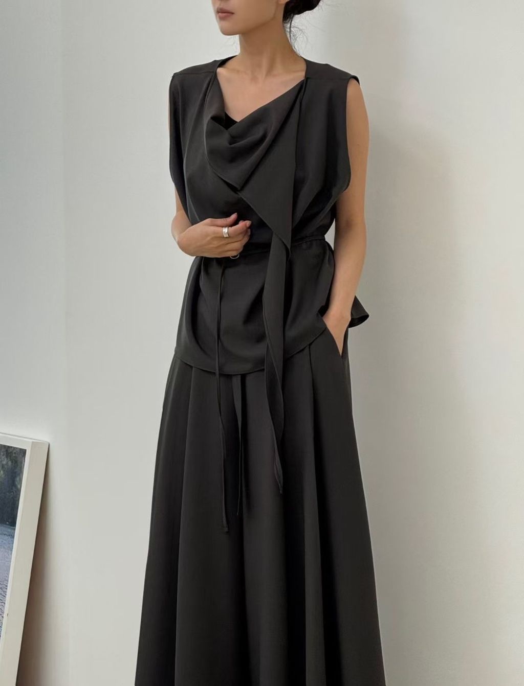 垂墜寬褲套裝30