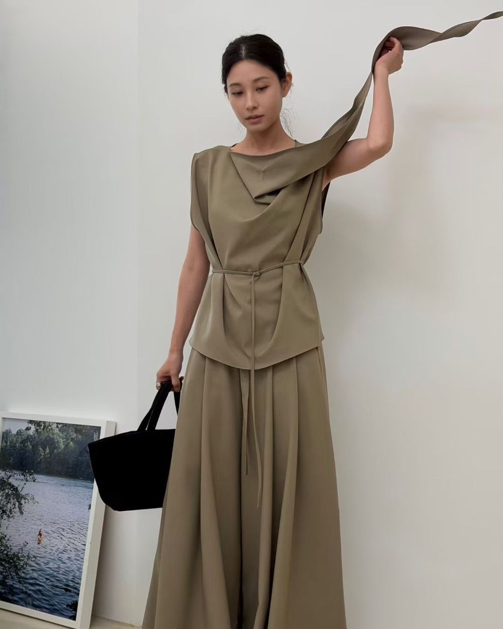 垂墜寬褲套裝28