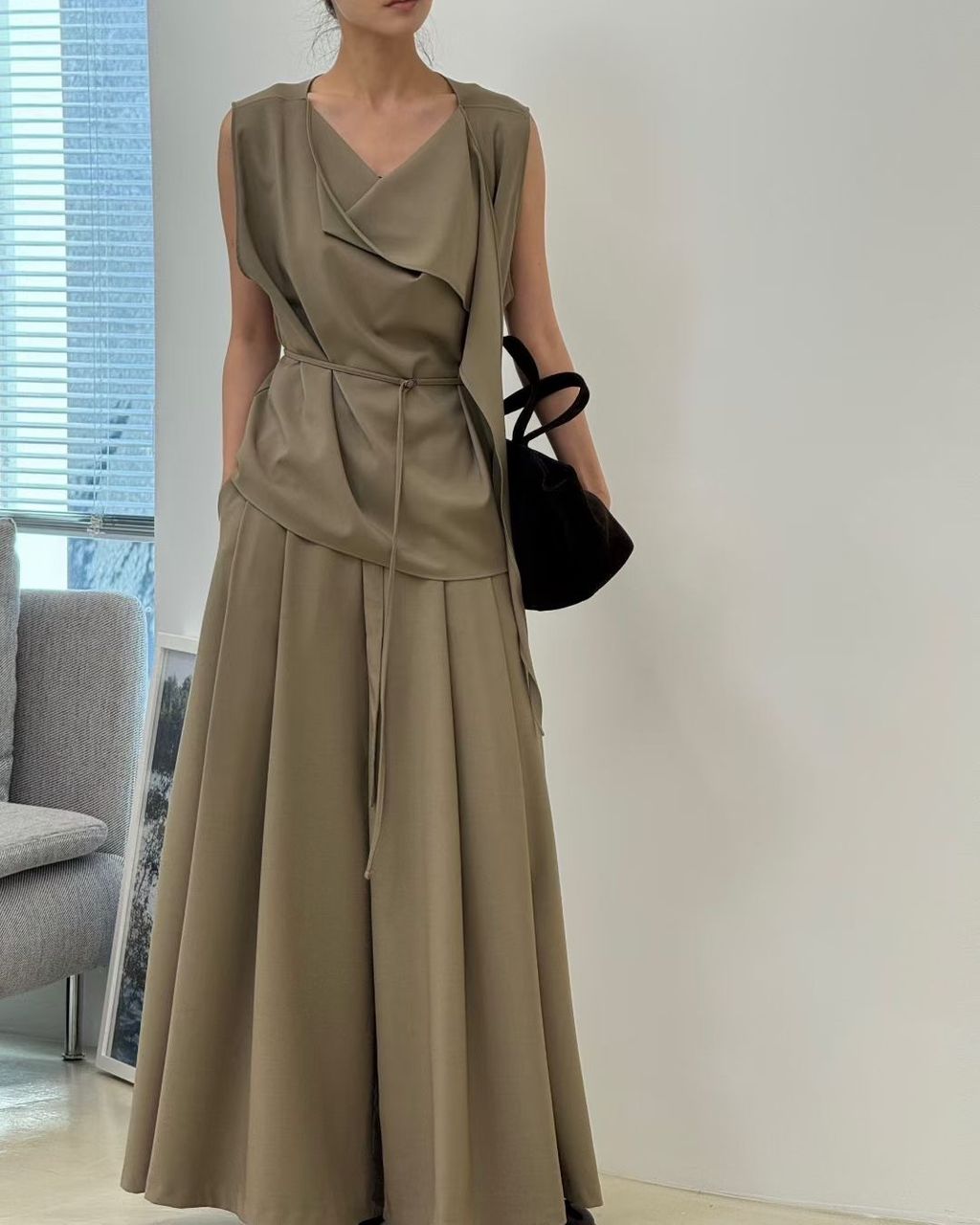 垂墜寬褲套裝34
