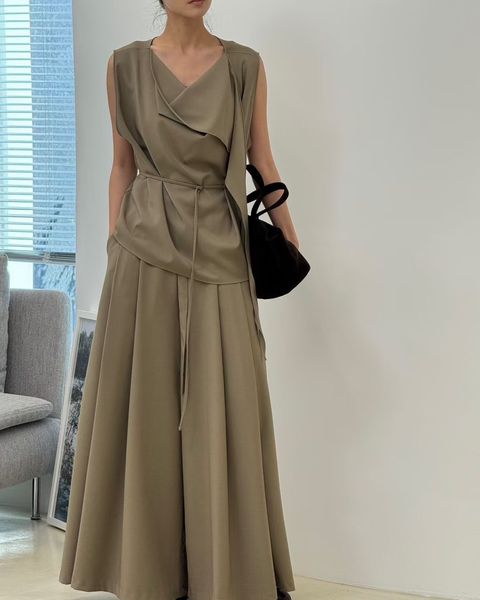 垂墜寬褲套裝34