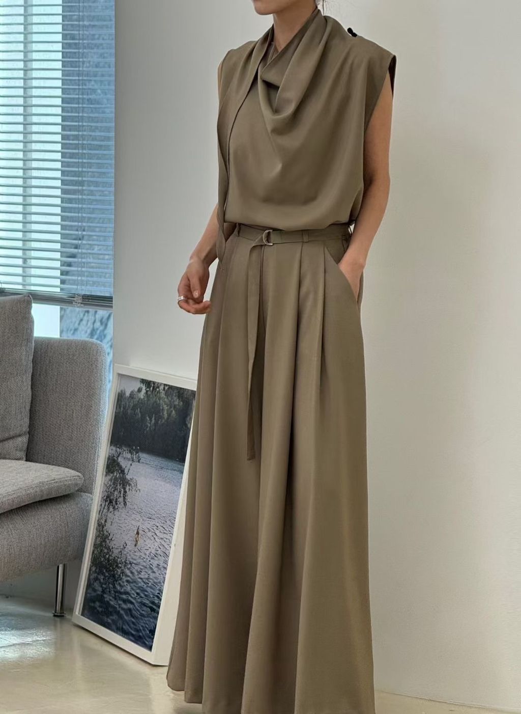 垂墜寬褲套裝21