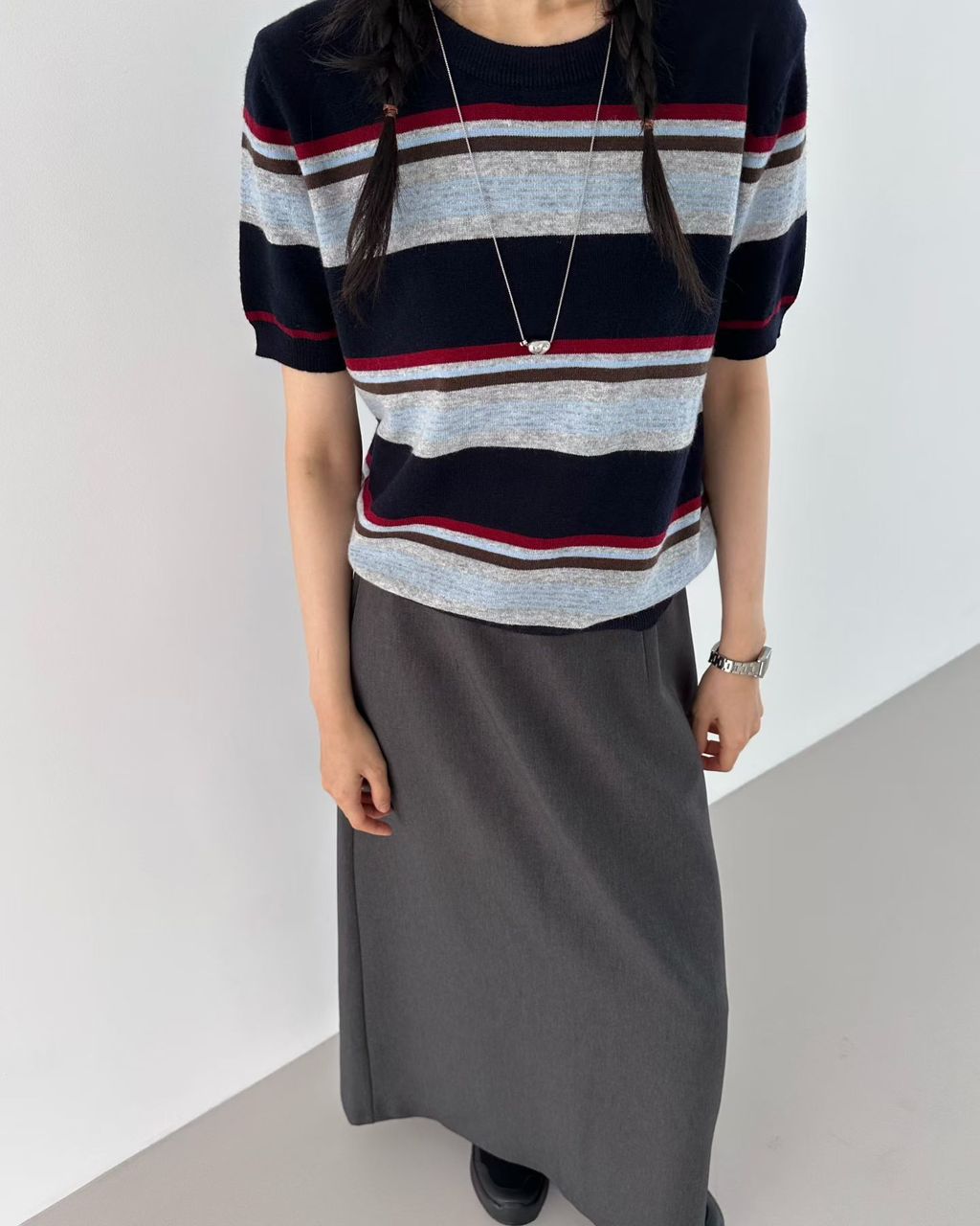 條紋短針織22