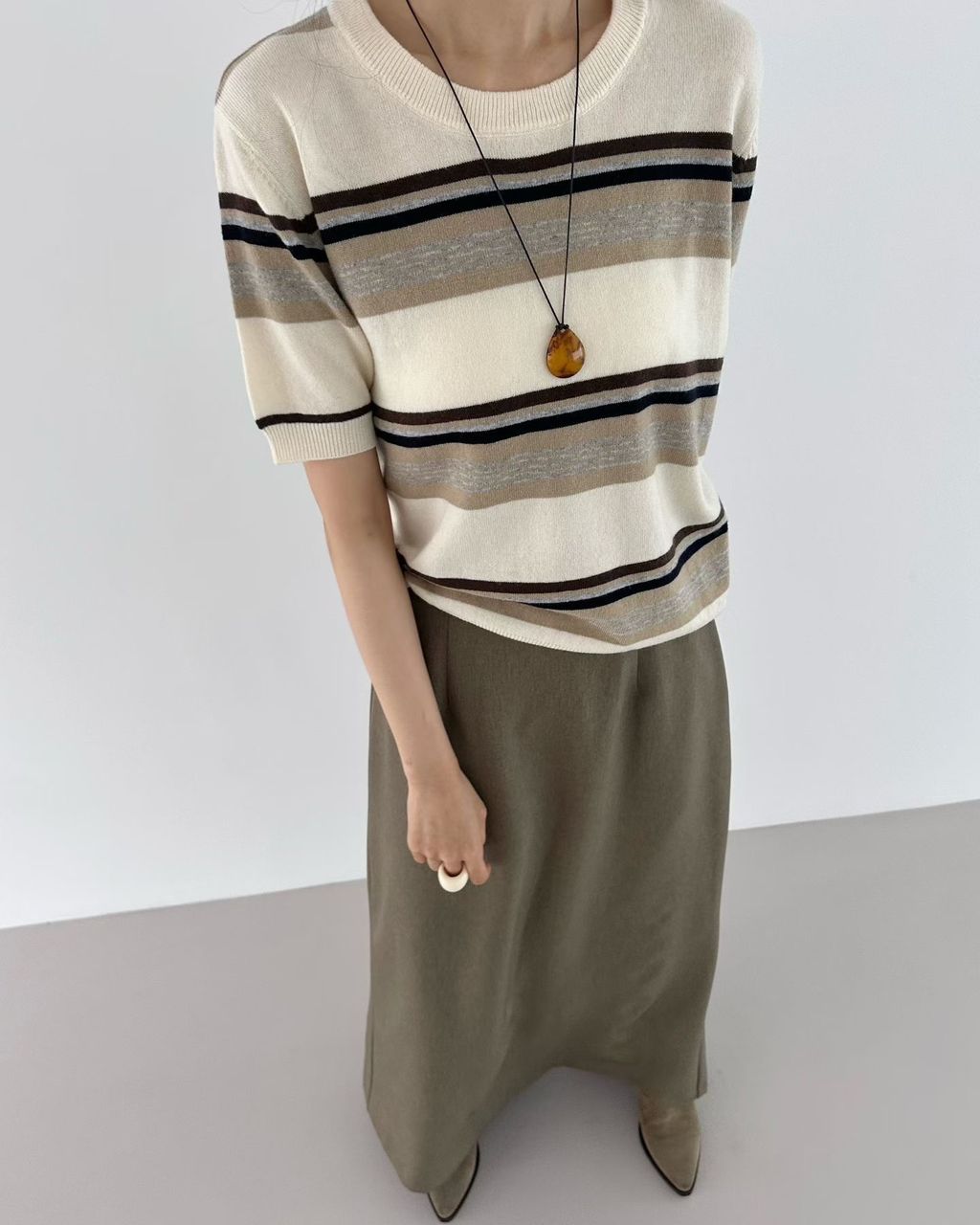 條紋短針織2