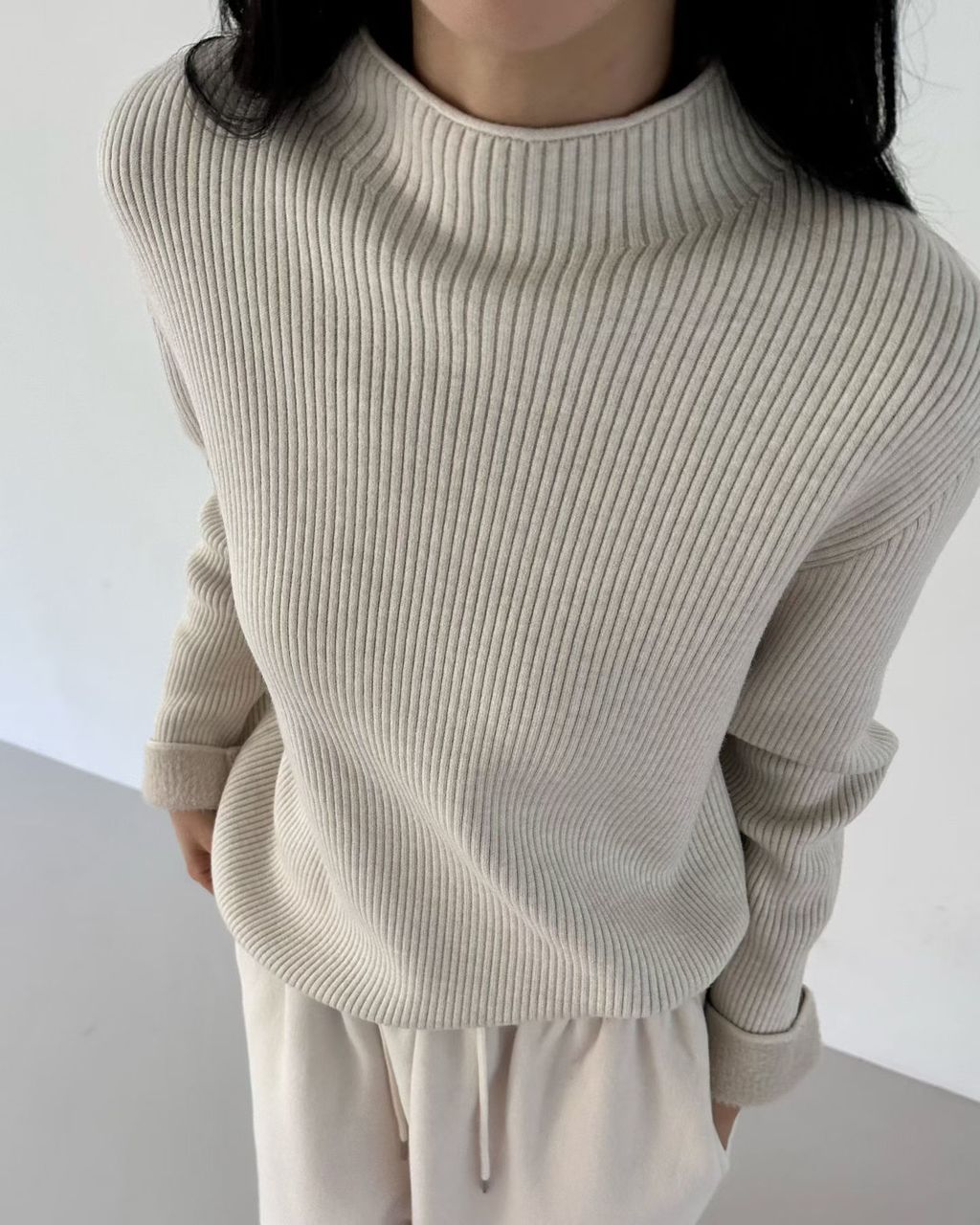 立領直紋針織16