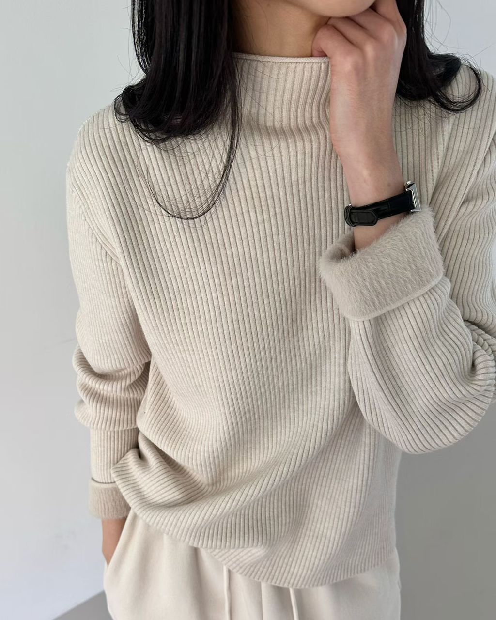 立領直紋針織23