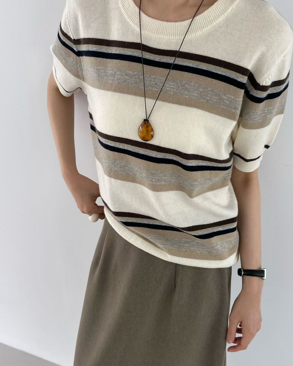 條紋短針織29