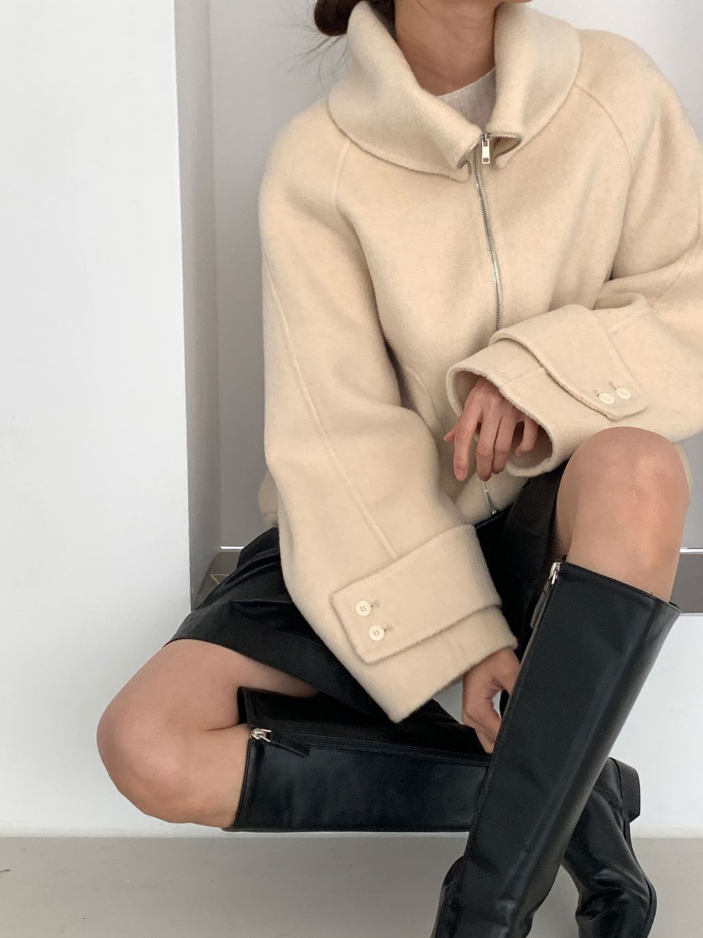 毛料立領外套11