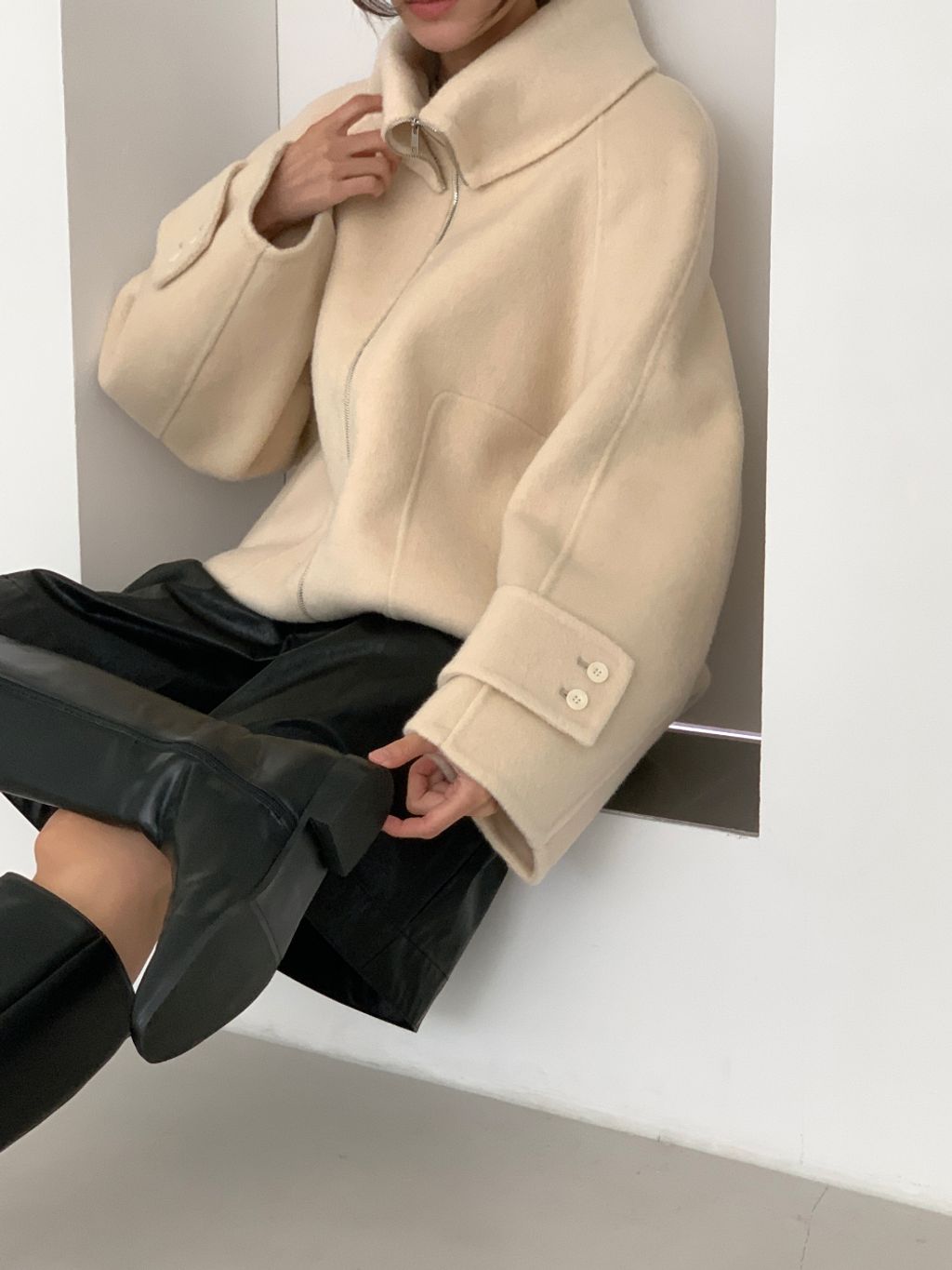 毛料立領外套14