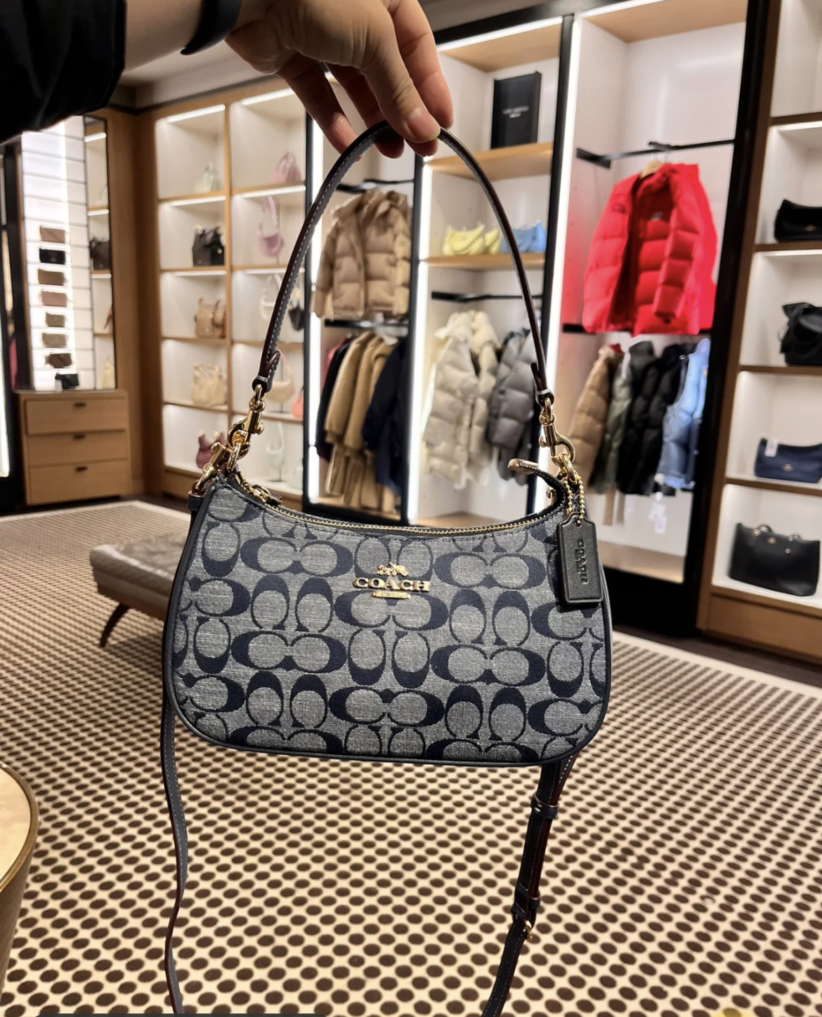 COACH Denim Teri Shoulder Bag