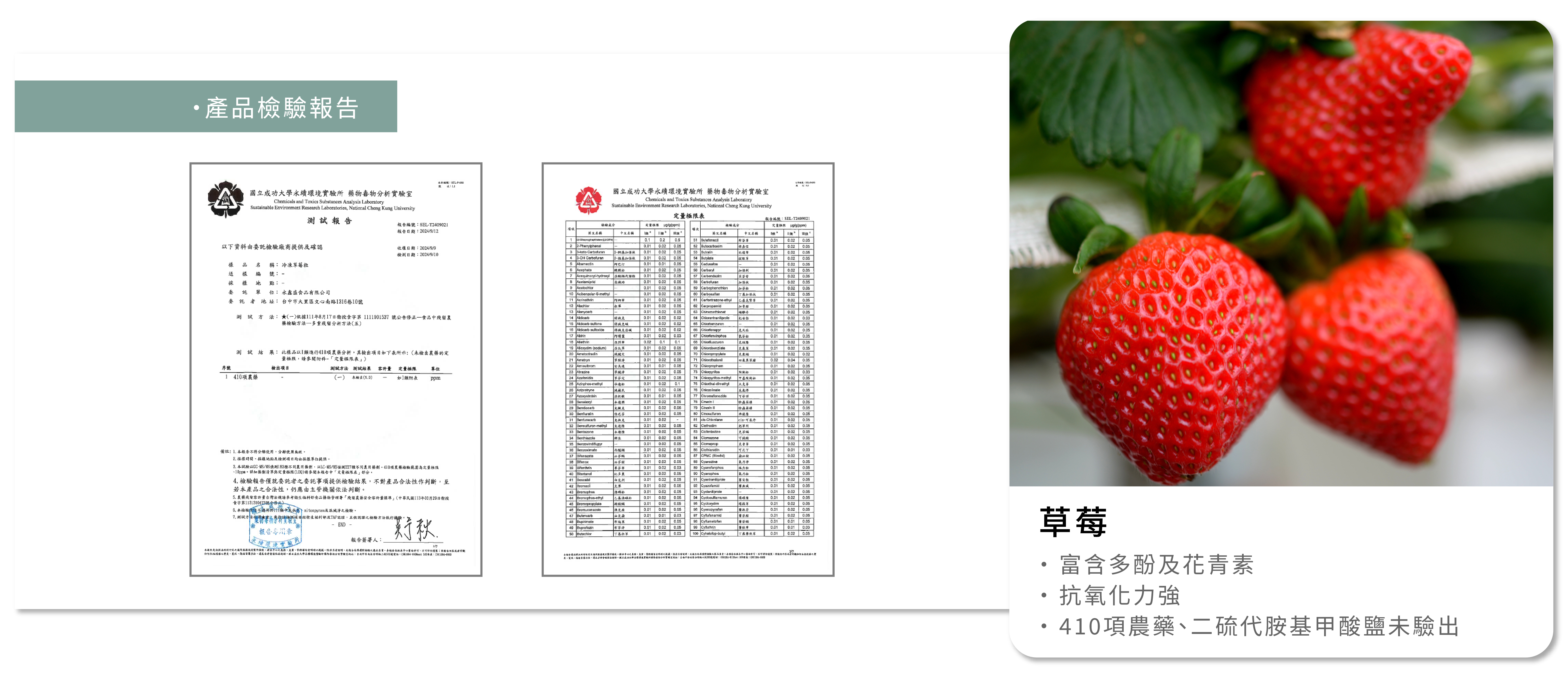 草莓檢驗報告