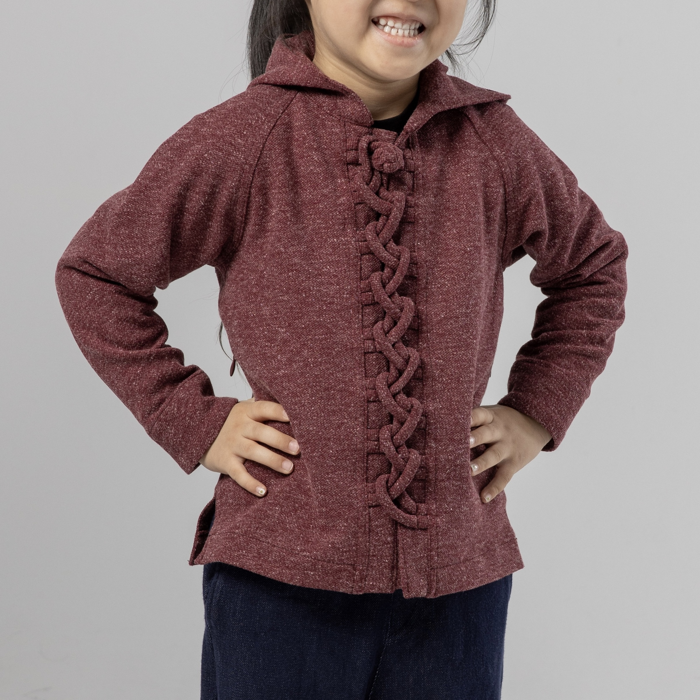 FBK Red） – for the cutest (Bourgogne - kids] Design Loops Thorough Hoodie
