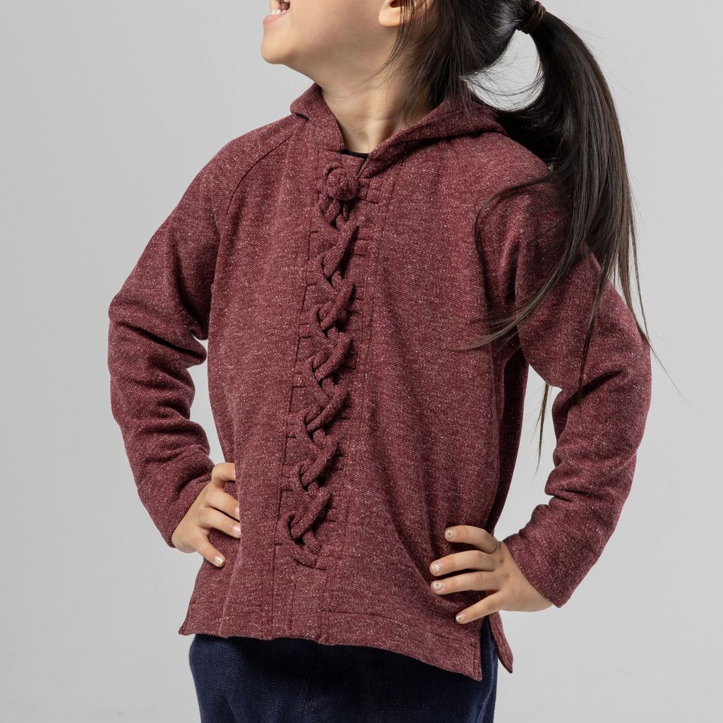 for the cutest Thorough – Red） Design kids] Loops - (Bourgogne FBK Hoodie