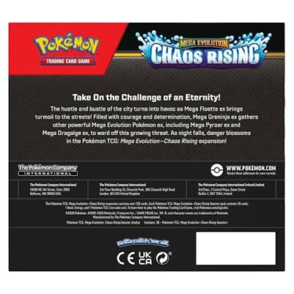 Pokemon TCG ME04 Chaos Rising Booster Box Details