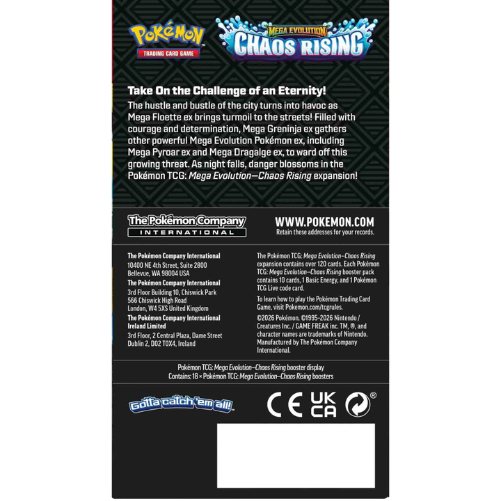 Pokemon TCG ME04 Chaos Rising Half Booster Box (18 Packs) Details