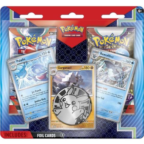 Pokemon TCG Palafin, Baxcalibur & Garganacl Cards with 2 Booster Packs & Coin