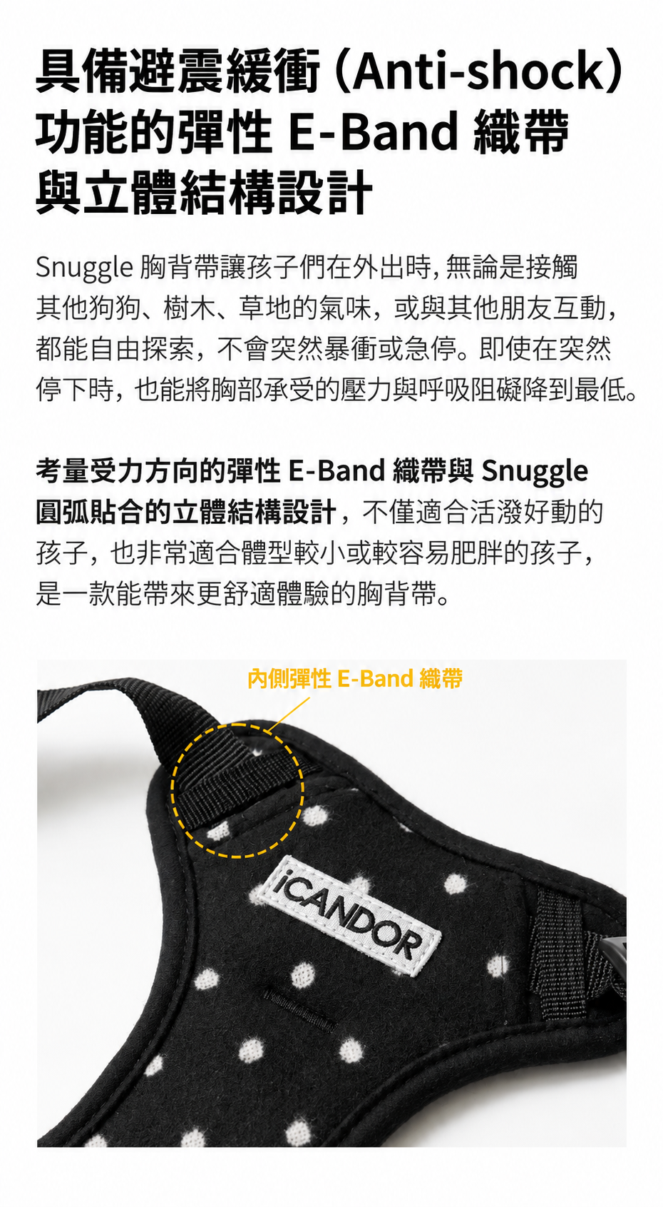 彈性 E-Band 立體胸背帶設計
