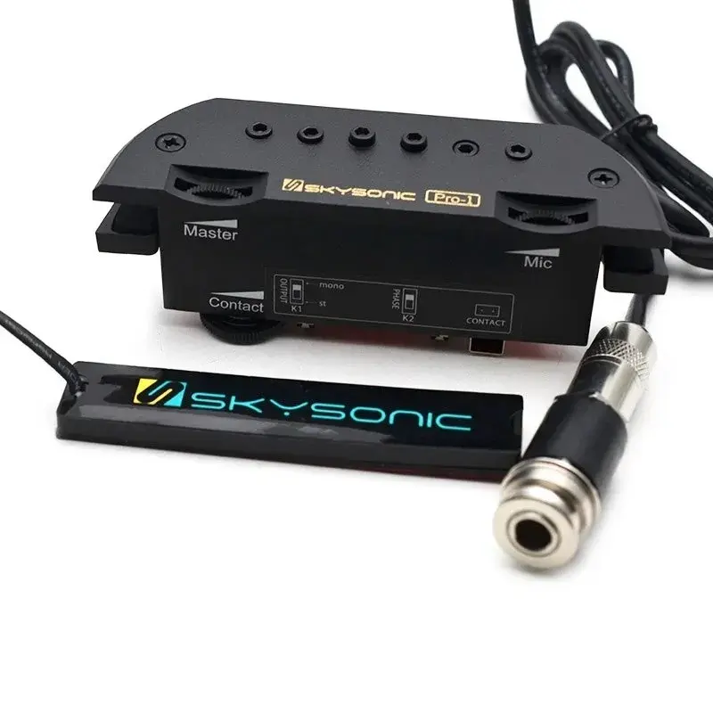 Skysonic 天音 Pro1 拾音器正面與配件展示，支援三系統收音