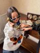繡花臘腸狗衛衣花灰