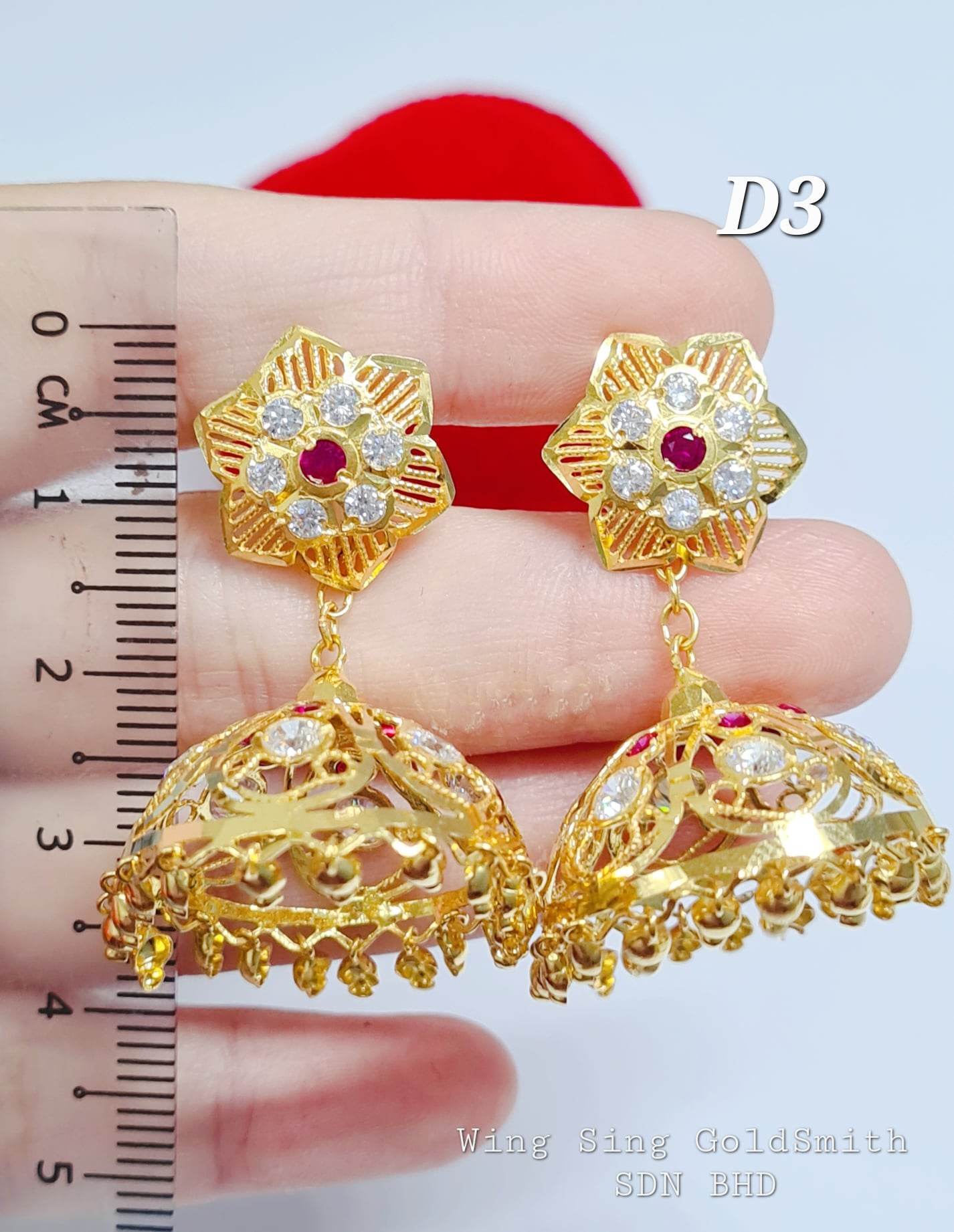 Stylish Leaf Design Jimikki Kammal Gold Covering Jewellery Designs J25027 |  Jewelry design, Jewelry, American diamond