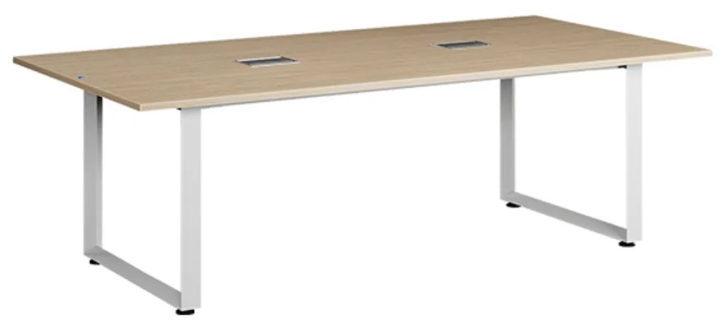 Bàn họp chân sắt chắc chắn, phong cách tối giản