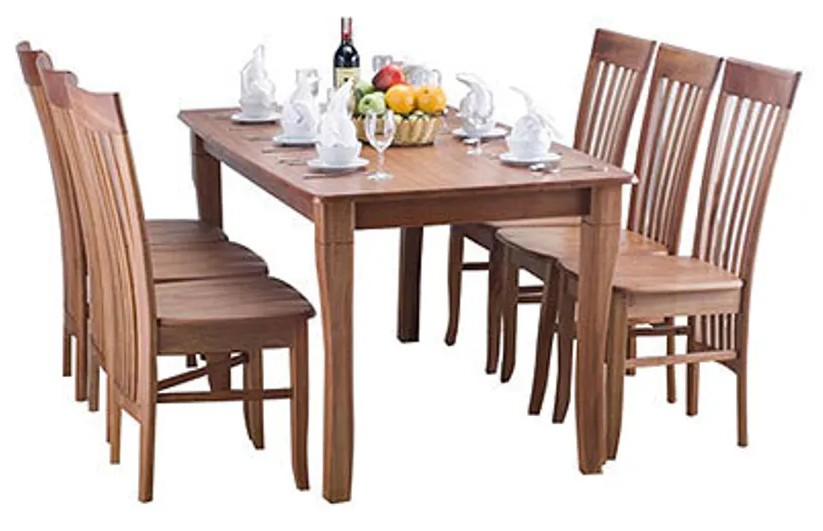 Bàn ăn 6 ghế hiện đại cho gia đình đông người