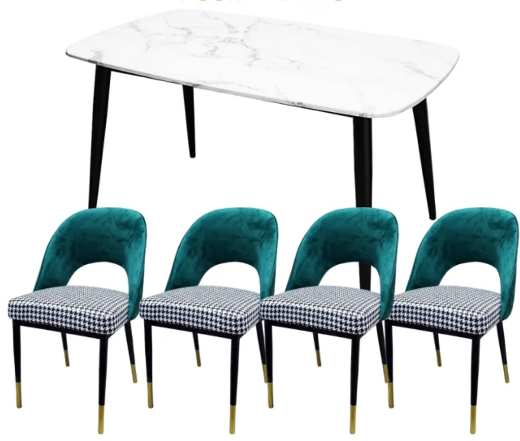 Bộ bàn ghế ăn 4 ghế phù hợp căn hộ nhỏ