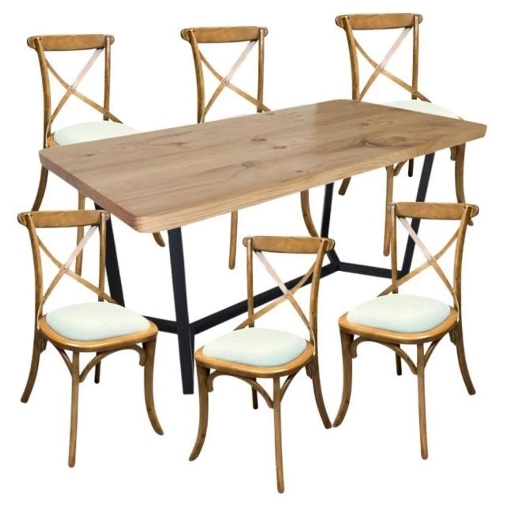 Bộ bàn ăn 6 ghế gỗ cho không gian ăn uống ấm cúng