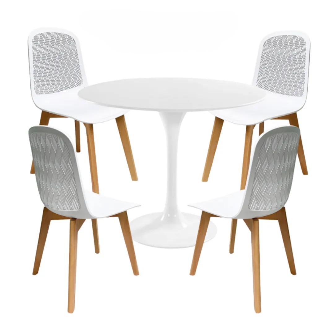 Bộ bàn ghế ăn 4 ghế nhỏ gọn, tiết kiệm diện tích