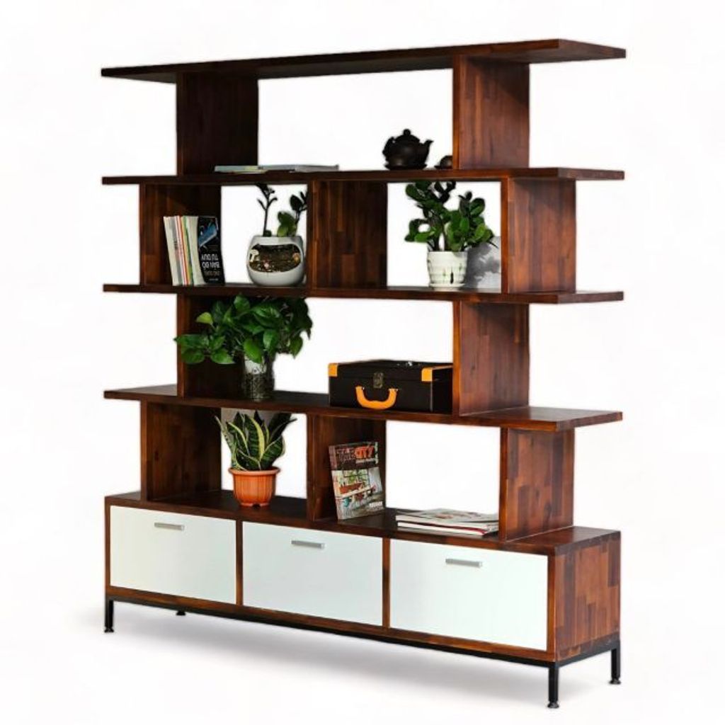 ke-sach-trang-tri-co-ngan-keo-go-tram