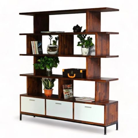 ke-sach-trang-tri-co-ngan-keo-go-tram