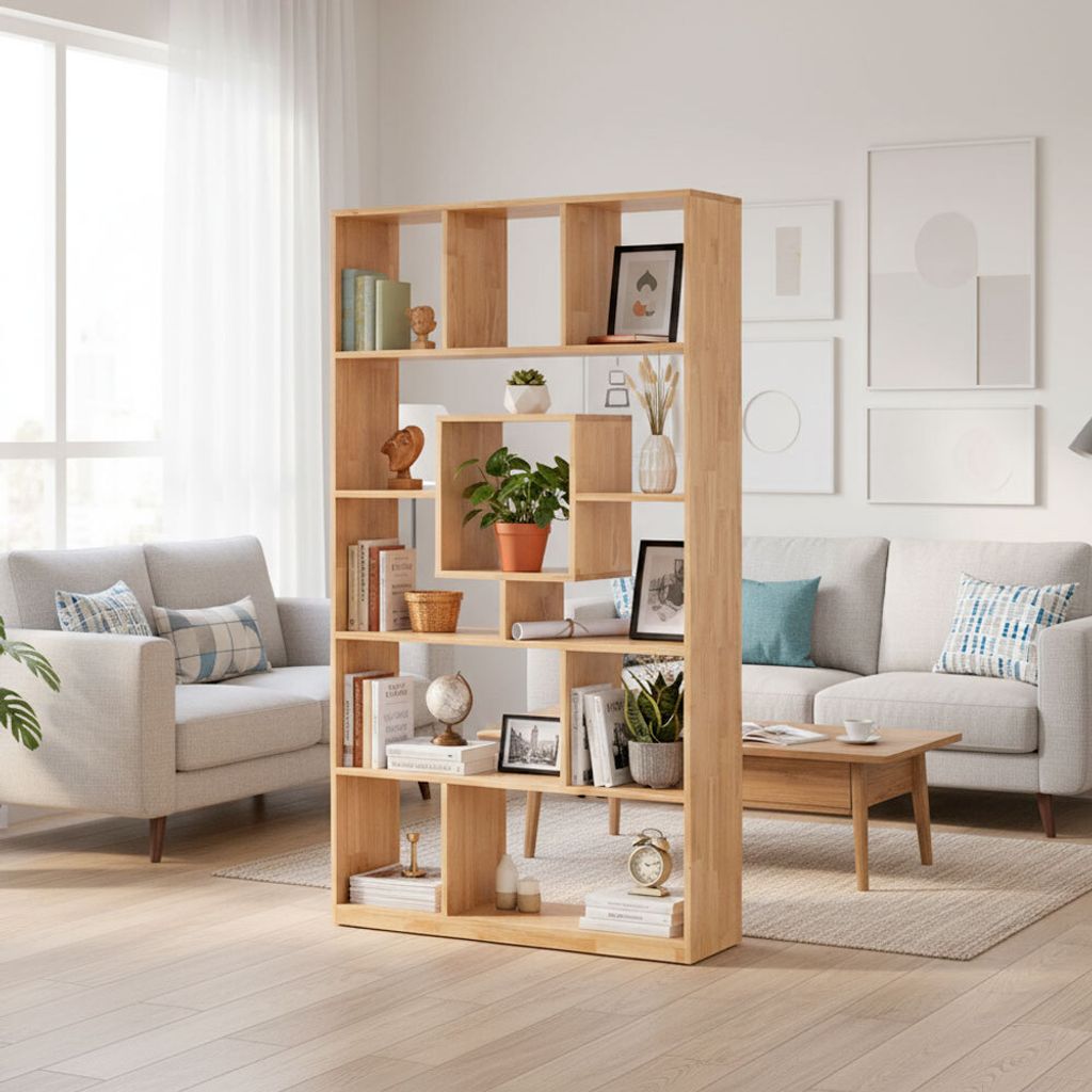 ke-sach-trang-tri-phong-khach-go-cao-su-4