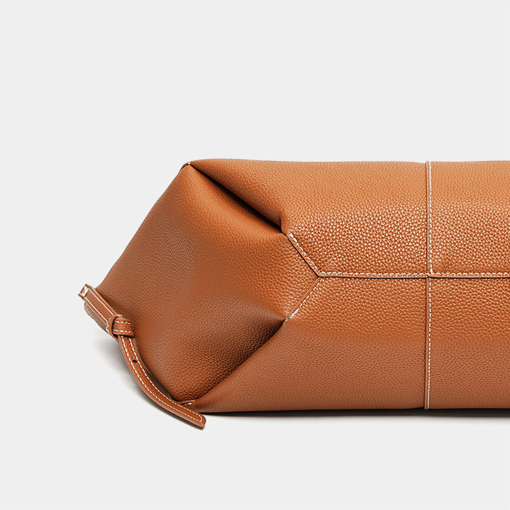 Urban Commuter Leather Tote Bag – Stitching Detail