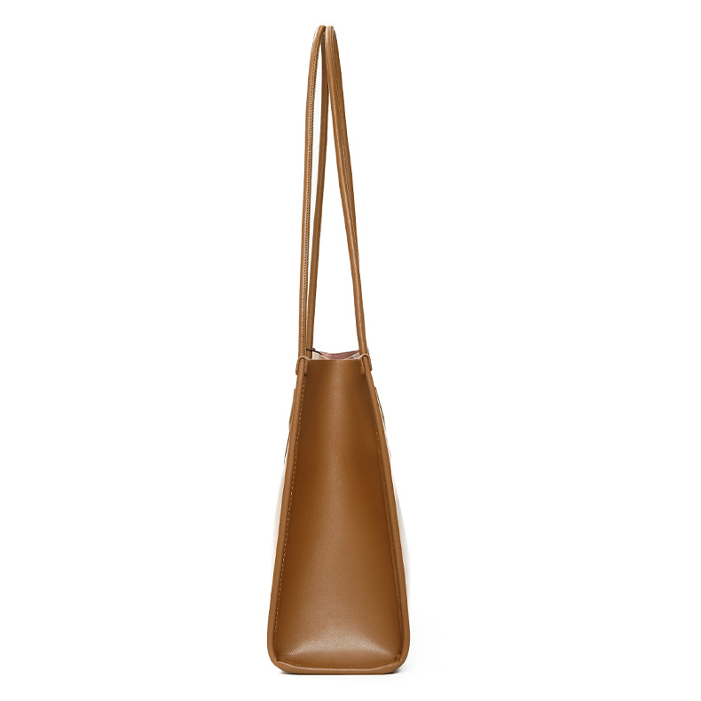 Premium Structured Leather Tote Bag – Side View