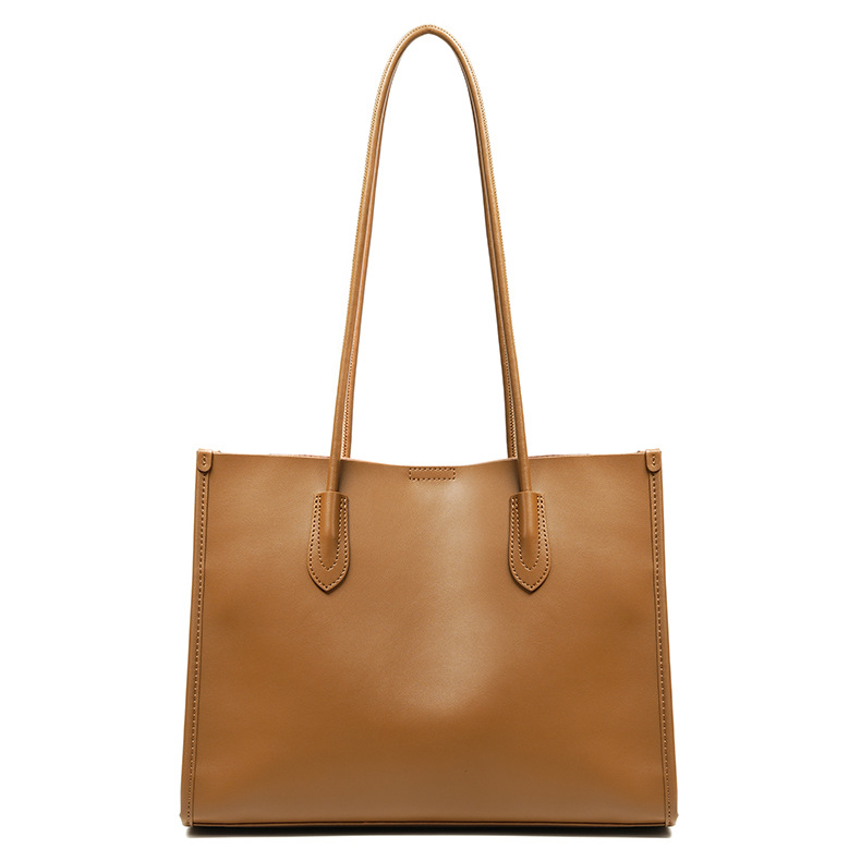Premium Structured Leather Tote Bag – Front View