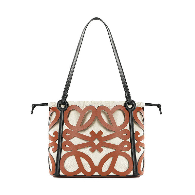 Premium Leather Cut-Out Tote Bag – Front View